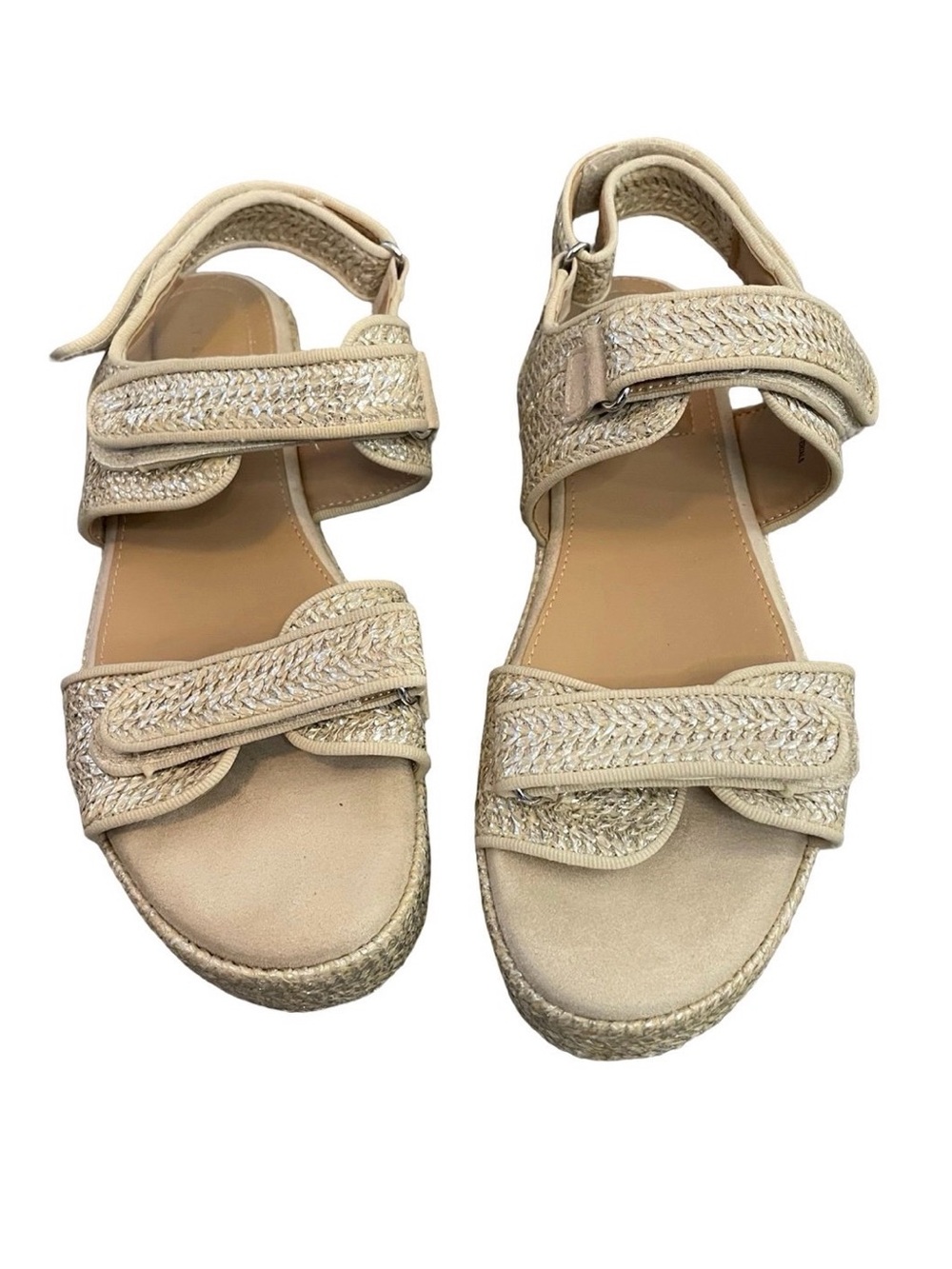 Woven Platform Sandals Size 9 Neutral Comfort Kelly & Katie